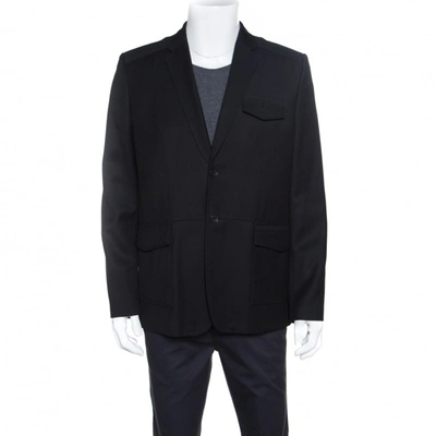 Pre-owned Balenciaga Black Wool Two Button Blazer Xl