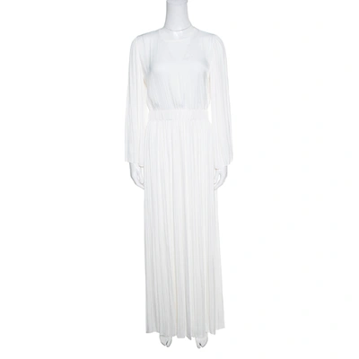 Pre-owned Elizabeth And James Ivory Cutout Back Josephine Pleated Dress S In White