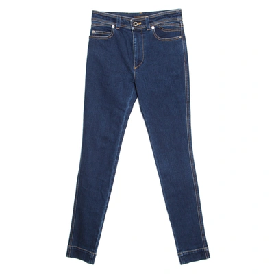 Pre-owned Louis Vuitton Indigo Dark Wash Denim Skinny Jeans S In Blue