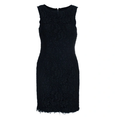 Pre-owned Dolce & Gabbana Black Lace Shift Dress M
