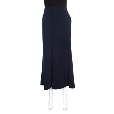 Pre-owned M Missoni Navy Blue Wool Blend Midi Skirt L