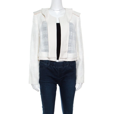 Pre-owned Chloé Sail White Textured Open Front Jacket S