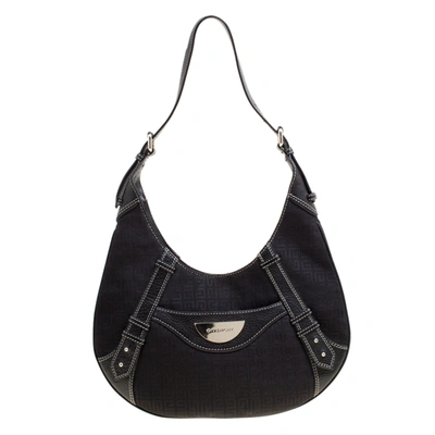 Pre-owned Givenchy Black Signature Canvas And Leather Hobo