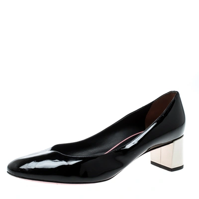 Pre-owned Fendi Black Patent Leather Eloise Round Toe Pumps Size 36