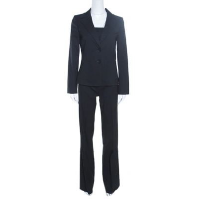 Pre-owned Valentino Black Wool Tailored Pant Suit S