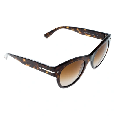 Pre-owned Valentino Brown Tortoise/brown Gradient Va4020 Round Wayfarer Sunglasses