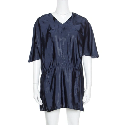 Pre-owned Marni Navy Blue V-neck Dolman Sleeve Mini Dress M