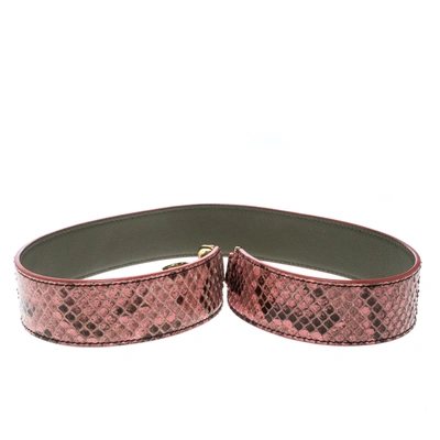 Pre-owned Fendi Pink Snake Skin Interchangeable Shoulder Strap