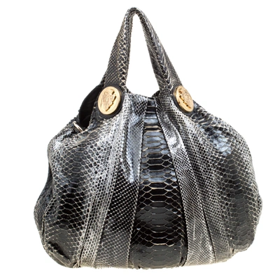 Pre-owned Gucci Black Python Large Hysteria Hobo