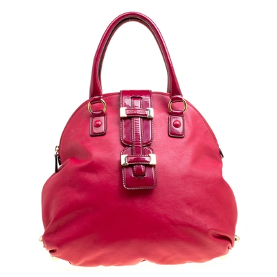 Pre-owned Roberto Cavalli Red Leather Dome Satchel
