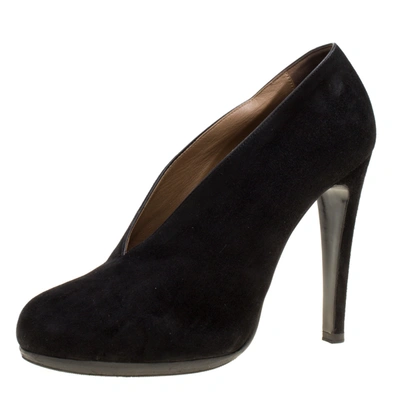 Pre-owned Hermes Black Suede Florida Pumps Size 37.5