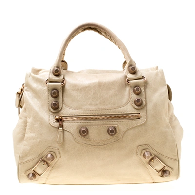 Pre-owned Balenciaga Beige Leather Giant 21 Midday Bag