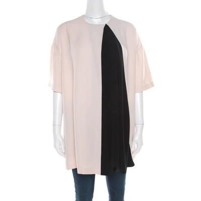 Pre-owned Balenciaga Pink And Black Inverted Pleat Detail Tunic S