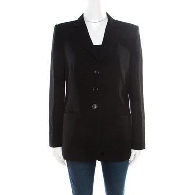 Pre-owned Armani Collezioni Black Wool Three Button Tailored Blazer M