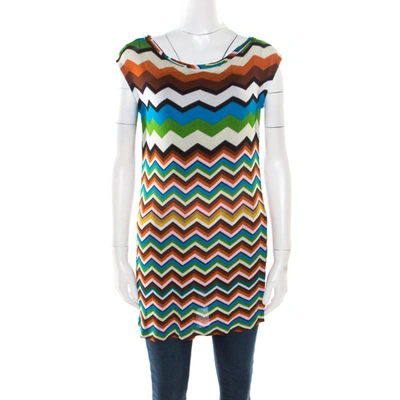 Pre-owned Missoni Mare Multicolor Chevron Pattern Knit Sleeveless Tunic S