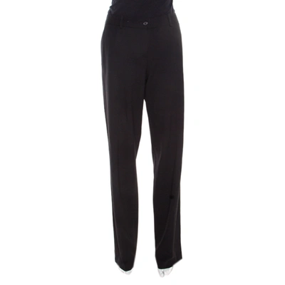 Pre-owned Michael Kors Black Wool Straight Fit Tailored Trousers M