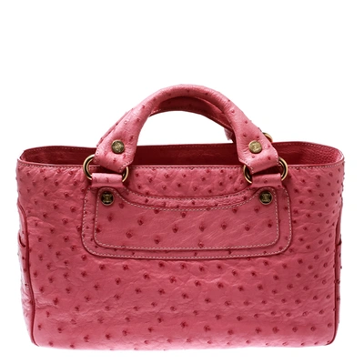 Pre-owned Celine Pink Ostrich Tote