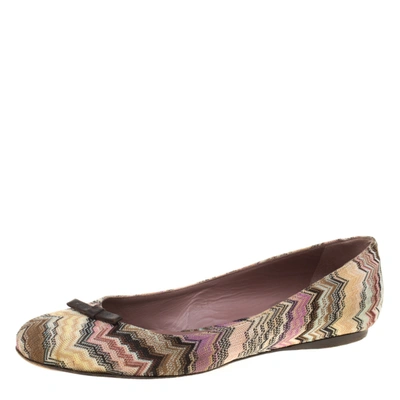 Pre-owned Missoni Multicolor Knit Ballet Flats Size 37