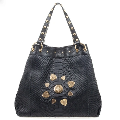 Pre-owned Gucci Limited Edition Large Jockey Python Hobo Bag In Black