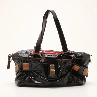 Pre-owned Chloé Black Patent Leather 'audra' Tote