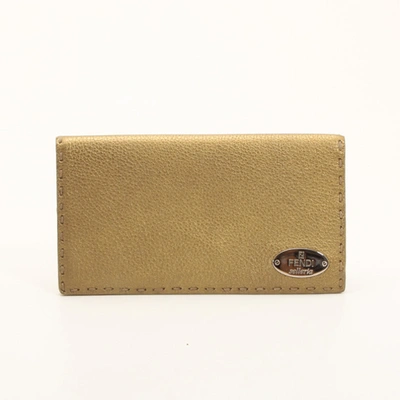 Pre-owned Fendi Selleria Continental Wallet In Beige