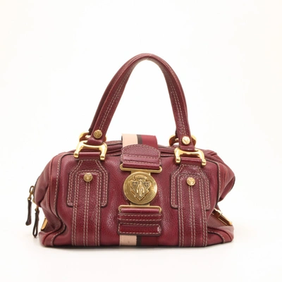 Pre-owned Gucci Maroon Leather Aviatrix Medium Boston Satchel In Red