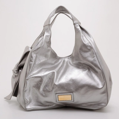 Pre-owned Valentino Garavani Silver Nuage Bow Tote In Metallic