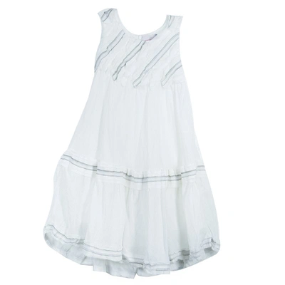 Pre-owned Ermanno Scervino Scervino Street Girls White Bodice Detail Sleeveless Dress 6 Yrs