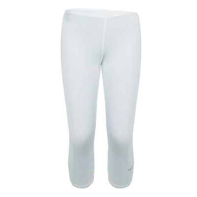 Pre-owned Armani Junior White Swarovski Logo Detail Leggings 5 Yrs