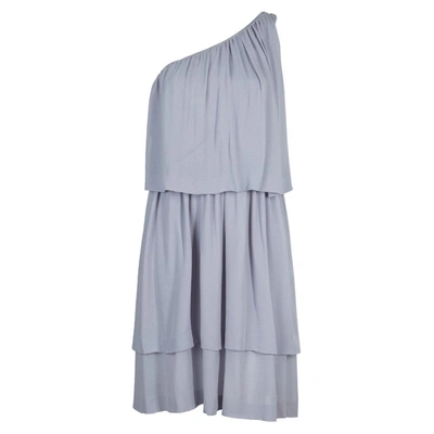 Pre-owned Chloé Grey Silk One Shoulder Tiered Dress S