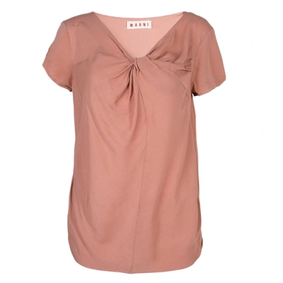 Pre-owned Marni Salmon Pink Twist Knot Neck Top S