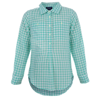 Pre-owned Ralph Lauren White And Green Checked Long Sleeve Button-down Cotton Shirt 6 Yrs In Multicolor