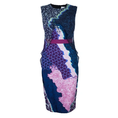 Pre-owned Peter Pilotto Multicolor Print Criss Cross Sleeveless Dress M
