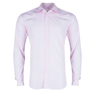 Pre-owned Hermes Men's Pink Straight Fit Poplin Shirt S