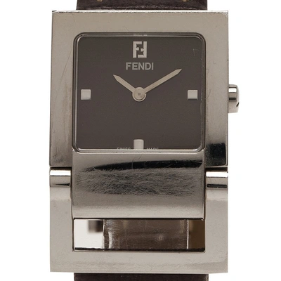 Pre-owned Fendi Brown Stainless Steel Classic Women's Wristwatch 26mm