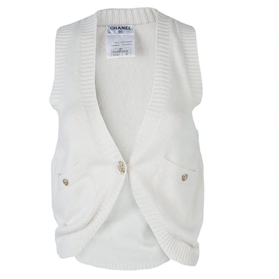 Pre-owned Chanel Cream Cashmere Vest S