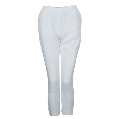 Pre-owned Stella Mccartney White Zip Detail Trousers S