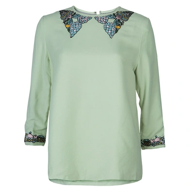 Pre-owned Mary Katrantzou Green Embellished Top M