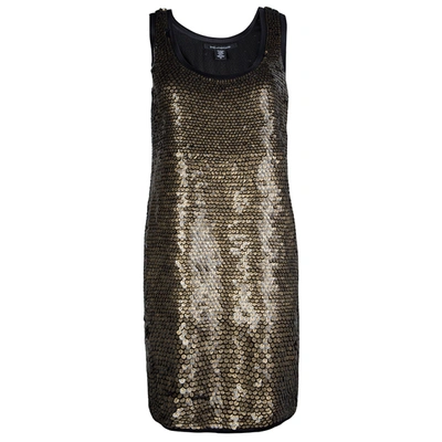 Pre-owned Diane Von Furstenberg Gold Sequin Embellished Sleeveless Chika Dress M