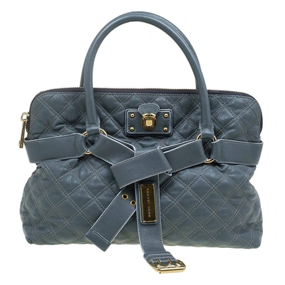 Pre-owned Marc Jacobs Grey Quilted Leather Bruna Belted Tote