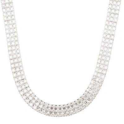 Pre-owned Chopard Three Row Ice Cube Diamonds And White Gold Necklace, Earrings And Ring Set