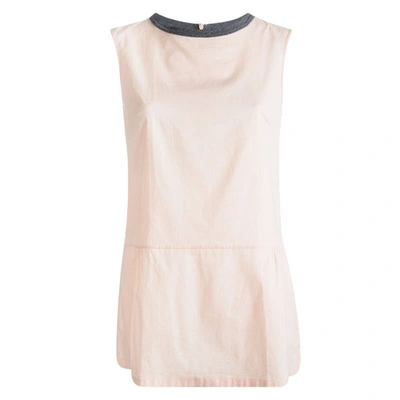 Pre-owned Marni Blush Pink Cotton Gathered Sleeveless Top M