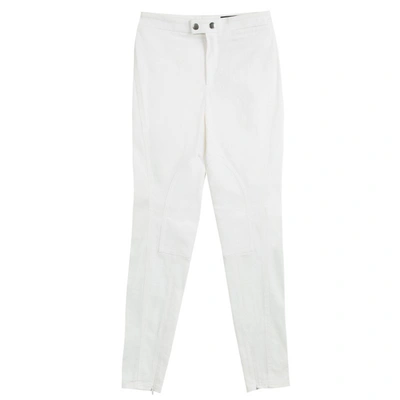 Pre-owned Gucci Cream High Waist Slim Fit Trousers S