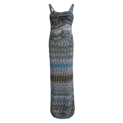 Pre-owned Missoni Multicolor Textured Wool Sleeveless Maxi Dress S