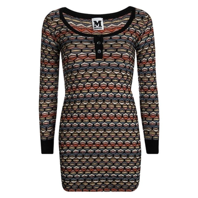 Pre-owned M Missoni Multicolor Patterned Sweater Tunic Xs