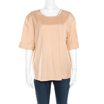 Pre-owned Marc By Marc Jacobs Sandstone Beige Cotton Reverse Patch Pocket Detail Top M