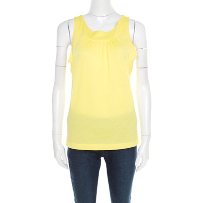 Pre-owned Jil Sander Yellow Cotton Jersey Sleeveless Top Xl