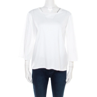 Pre-owned The Row White Cotton Jersey Bell Sleeve T-shirt M