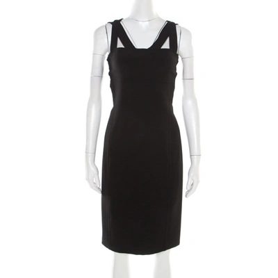 Pre-owned Just Cavalli Black Knit Cutout Back Detail Sleeveless Midi Dress S
