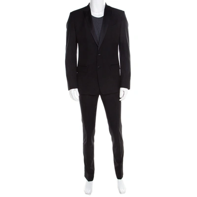 Pre-owned Dolce & Gabbana Maritini Black Wool And Silk Tuxedo Suit M